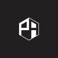 Pennsylvanie logo monogramme hexagone avec noir Contexte négatif espace vecteur