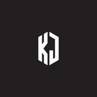 kj logo monogramme avec hexagone forme style conception modèle vecteur