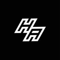 Ha logo monogramme avec en haut à vers le bas style négatif espace conception modèle vecteur