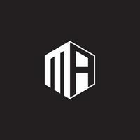 ma logo monogramme hexagone avec noir Contexte négatif espace style vecteur