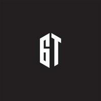 gt logo monogramme avec hexagone forme style conception modèle vecteur