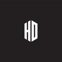 ho logo monogramme avec hexagone forme style conception modèle vecteur