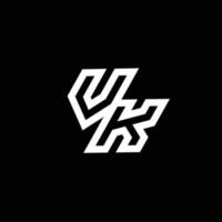 vk logo monogramme avec en haut à vers le bas style négatif espace conception modèle vecteur
