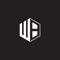 wb logo monogramme hexagone avec noir Contexte négatif espace style vecteur