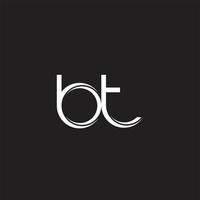 bt initiale lettre Divisé minuscule logo moderne monogramme modèle isolé sur noir blanc vecteur