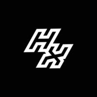 hx logo monogramme avec en haut à vers le bas style négatif espace conception modèle vecteur