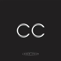 cc initiale lettre Divisé minuscule logo moderne monogramme modèle isolé sur noir blanc vecteur