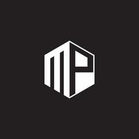 mp logo monogramme hexagone avec noir Contexte négatif espace style vecteur