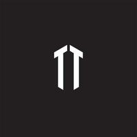 tt logo monogramme avec hexagone forme style conception modèle vecteur