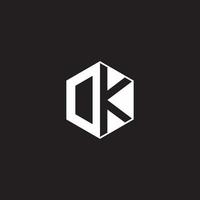 dk logo monogramme hexagone avec noir Contexte négatif espace style vecteur