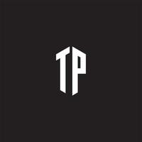 tp logo monogramme avec hexagone forme style conception modèle vecteur