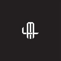 ml initiale lettre chevauchement verrouillage logo monogramme ligne art style vecteur