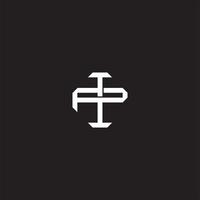 ip initiale lettre chevauchement verrouillage logo monogramme ligne art style vecteur