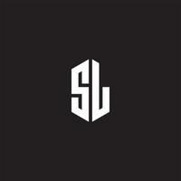 sl logo monogramme avec hexagone forme style conception modèle vecteur