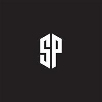 sp logo monogramme avec hexagone forme style conception modèle vecteur