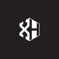 xh logo monogramme hexagone avec noir Contexte négatif espace style vecteur