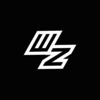 wz logo monogramme avec en haut à vers le bas style négatif espace conception modèle vecteur