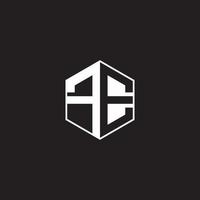 fe logo monogramme hexagone avec noir Contexte négatif espace style vecteur