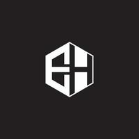 hein logo monogramme hexagone avec noir Contexte négatif espace style vecteur