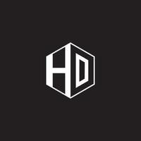 ho logo monogramme hexagone avec noir Contexte négatif espace style vecteur