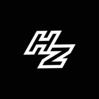 hz logo monogramme avec en haut à vers le bas style négatif espace conception modèle vecteur