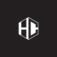 hc logo monogramme hexagone avec noir Contexte négatif espace style vecteur