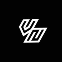 vn logo monogramme avec en haut à vers le bas style négatif espace conception modèle vecteur