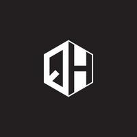 qh logo monogramme hexagone avec noir Contexte négatif espace style vecteur