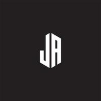 ja logo monogramme avec hexagone forme style conception modèle vecteur