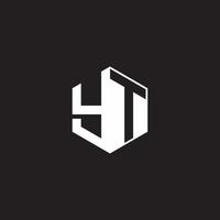 yt logo monogramme hexagone avec noir Contexte négatif espace style vecteur