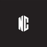 NC logo monogramme avec hexagone forme style conception modèle vecteur