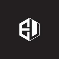 UE logo monogramme hexagone avec noir Contexte négatif espace style vecteur