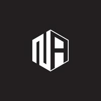 n / a logo monogramme hexagone avec noir Contexte négatif espace style vecteur