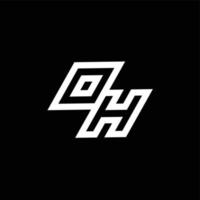 dh logo monogramme avec en haut à vers le bas style négatif espace conception modèle vecteur