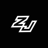 zj logo monogramme avec en haut à vers le bas style négatif espace conception modèle vecteur