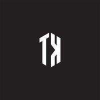 tk logo monogramme avec hexagone forme style conception modèle vecteur