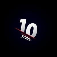 10 ans anniversaire célébration noir et blanc vector illustration de conception de modèle