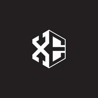 xe logo monogramme hexagone avec noir Contexte négatif espace style vecteur