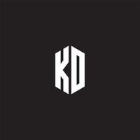 ko logo monogramme avec hexagone forme style conception modèle vecteur