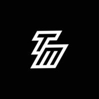 tm logo monogramme avec en haut à vers le bas style négatif espace conception modèle vecteur