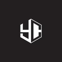 yc logo monogramme hexagone avec noir Contexte négatif espace style vecteur