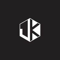 jk logo monogramme hexagone avec noir Contexte négatif espace style vecteur