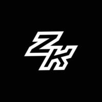 zk logo monogramme avec en haut à vers le bas style négatif espace conception modèle vecteur