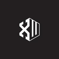 xw logo monogramme hexagone avec noir Contexte négatif espace style vecteur