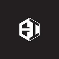 ei logo monogramme hexagone avec noir Contexte négatif espace style vecteur