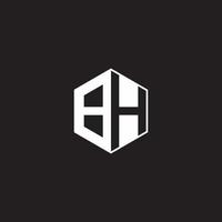 bh logo monogramme hexagone avec noir Contexte négatif espace style vecteur