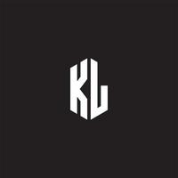 kl logo monogramme avec hexagone forme style conception modèle vecteur