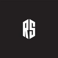 rs logo monogramme avec hexagone forme style conception modèle vecteur