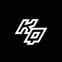 kq logo monogramme avec en haut à vers le bas style négatif espace conception modèle vecteur