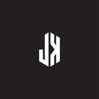 jk logo monogramme avec hexagone forme style conception modèle vecteur